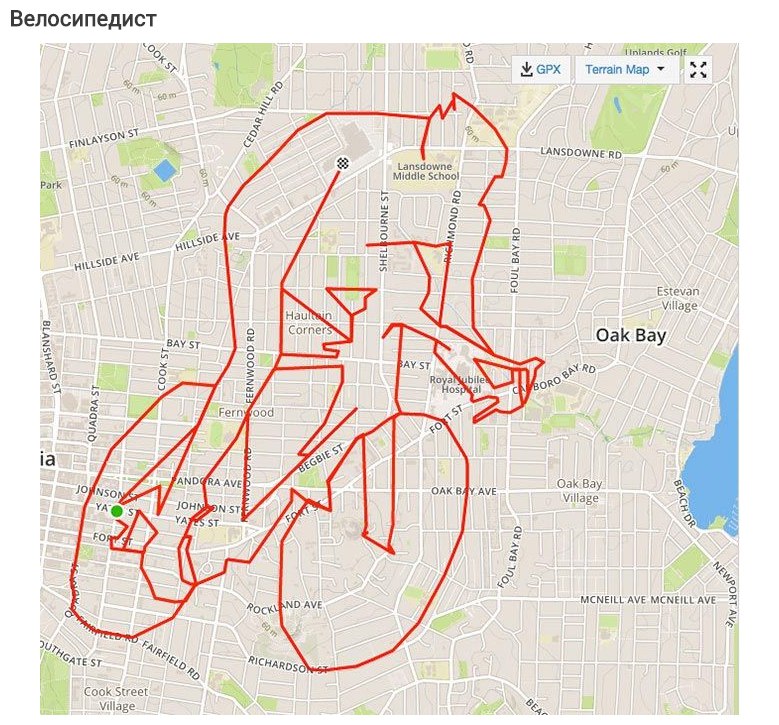 Художник рисует самые большие иллюстрации в мире, катаясь по городу на велосипеде с GPS