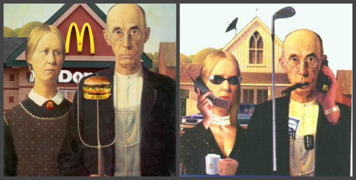 «Американская Готика» Вуда - картина, которая уже более 80 лет является мишенью для едких шуток и пародий